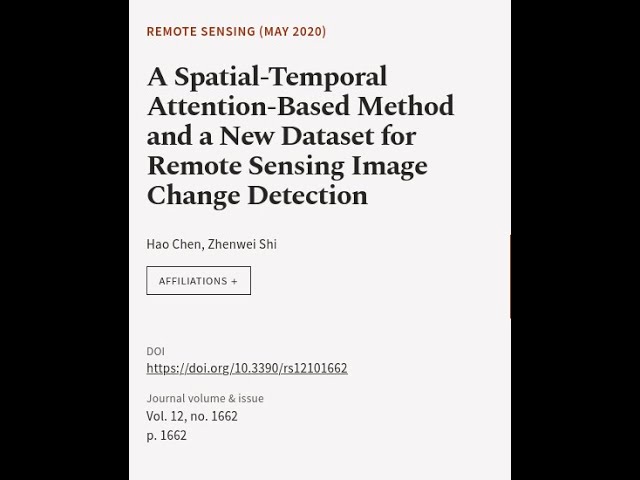 A Spatial-Temporal Attention-Based Method and a New Dataset for Remote Sensing Image ... | RTCL.TV