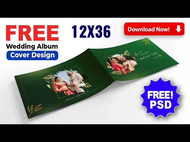 Cover design for wedding album | Photoshop tutorial | #cover #psd #freedesign #weddingalbums