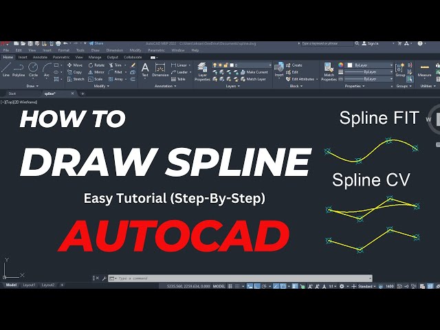 How to Draw Splines in AutoCAD Easy Tutorial (Step-By-Step) #spline #autocad