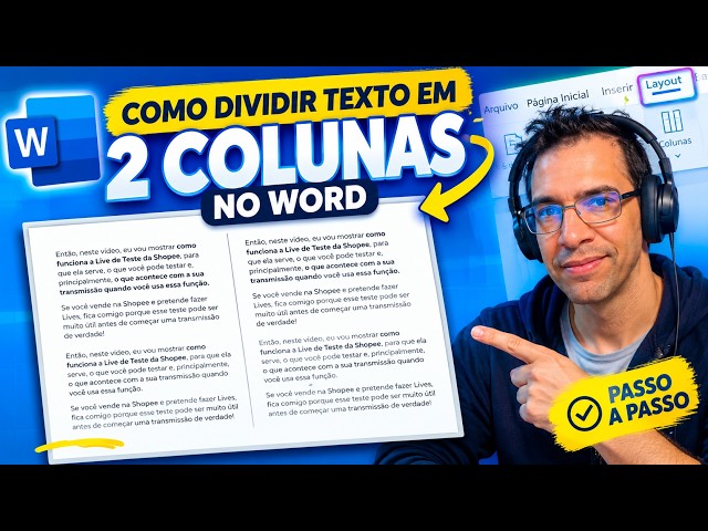 Como dividir texto em 2 colunas no Word