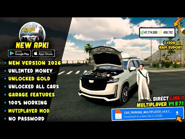 🔥 Car Parking Multiplayer Mod Apk New 2026 V4.9.7.1 | Unlimited Money + All Cars Unlocked