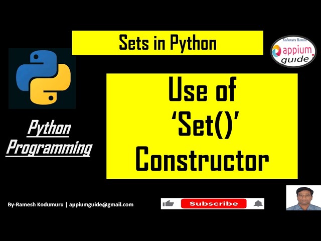Use of Set() Constructor in Python | Python Tutorial for Beginners