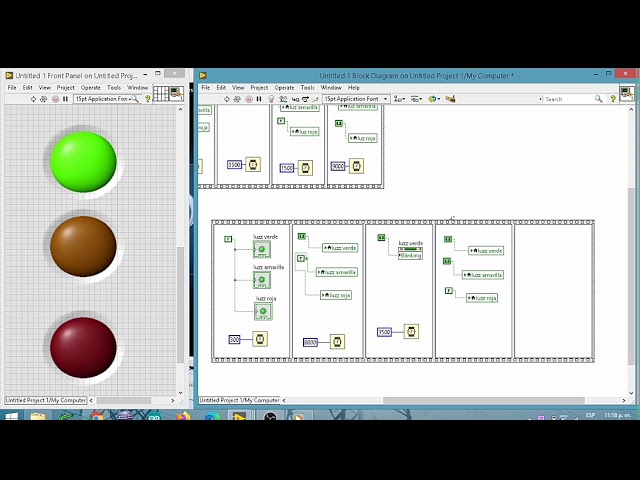 Practica simple en Labview | Semaforo en Labview