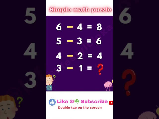 Math Brain 🧠 Teasers to Improve Your Problem-Solving Skills 📝simple math puzzle 🧩