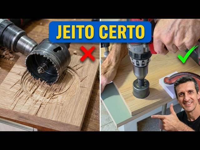 How to use a HOLE SAW WITHOUT the PILOT DRILL - VIDEO 2