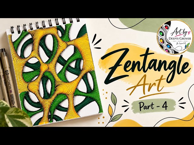 Zentangle Art Part 4 | Easy Zentangle Pattern Tutorial for Beginners | Relaxing Doodle Art