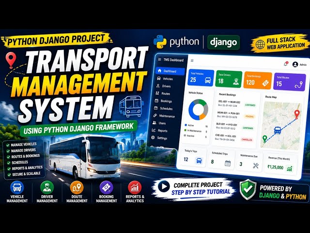 🚌 Transport Management System Using Python Django | Full Stack Django Project | Complete Tutorial