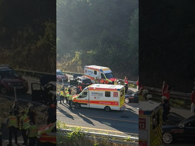 Schwerer Unfall auf der A6 bei St. Ingbert - Rettungshubschrauber im Einsatz