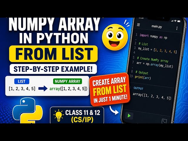 NumPy Array in Python from List 🔥 | Python Tutorial for Beginners