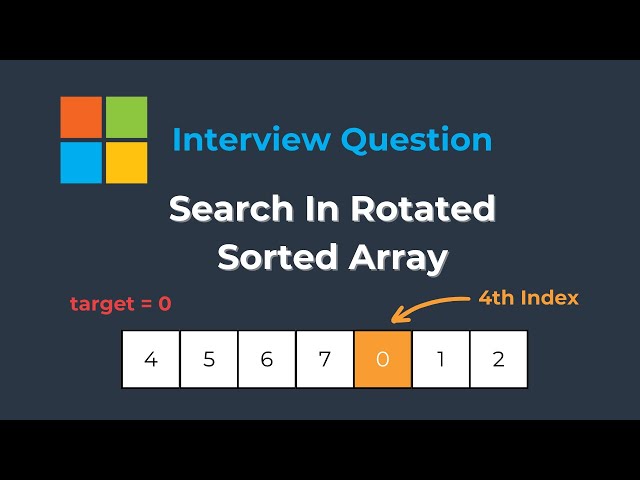 Search In Rotated Sorted Array - Binary Search - LeetCode 33 (Python) - Blind 75