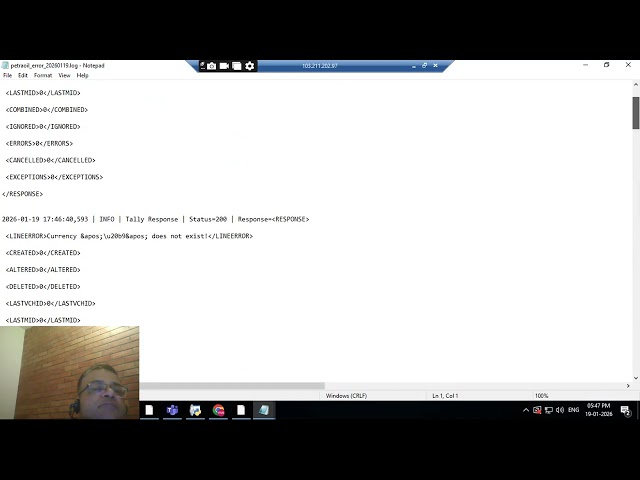 Debugging an insertion code using python for Tally with multiple sheets