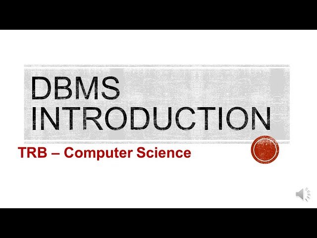 PGTRB/TNSET2025/ Polytechnic/DBMS INTRODUCTION  - Computer Science