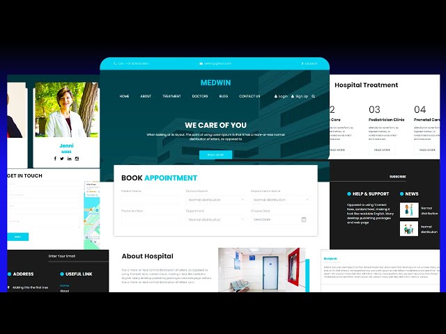 Hospital and Clinic website template Full Source Code #hospital #Clinic #WebDesign #responsivedesign