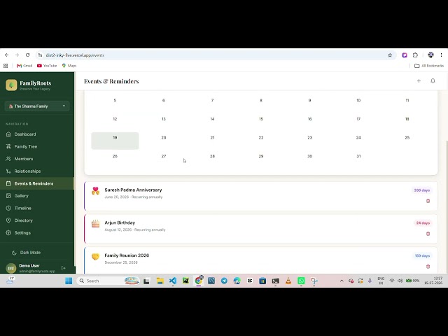 FamilyRoots - Family Tree Management Web App | Django + React