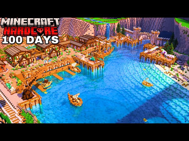 I Survived 100 days Building a HARBOUR in Real Hardcore Minecraft! [FULL MOVIE]