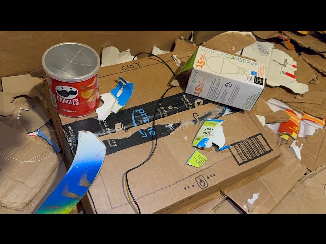 End for a cardboard Cosy monitor, Pringles can, and LED light box.