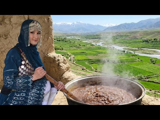 Traditional Afghan Halwa for Nazr-e Bibi | Cooking Halwa in Nature 🌿🔥