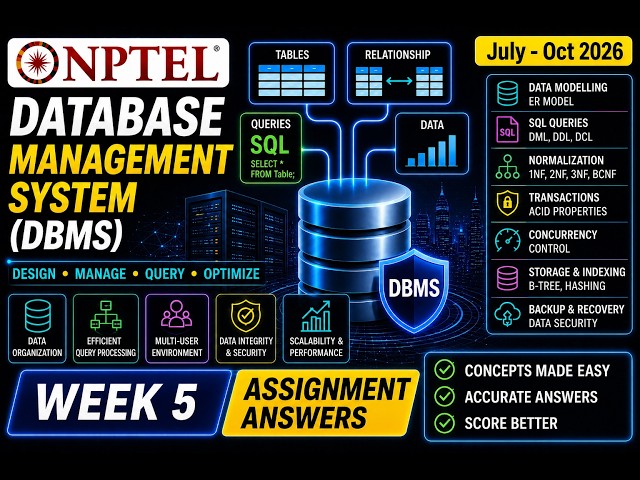 NPTEL Database Management System (DBMS) | Week 5 Assignment Answers 2026 | Accurate Answers | #dbms