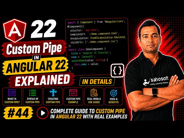 Custom Pipes in Angular 22 Explained in Details  | Angular 22 complete course