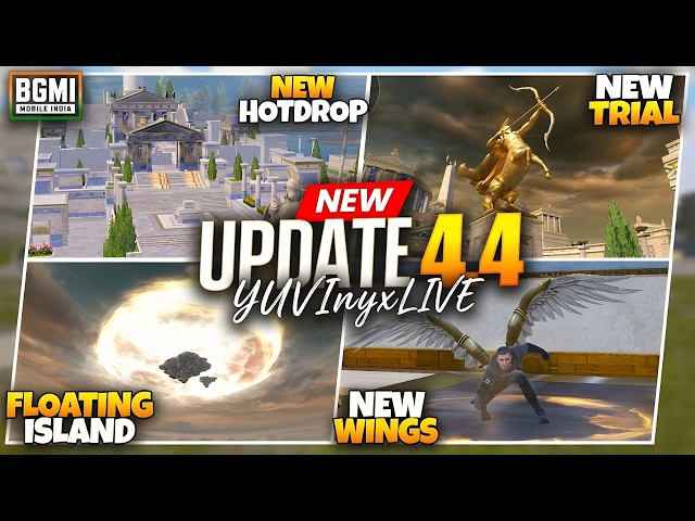 🔴 LIVE  - BGMI 4.4 UPDATE IS HERE! 👑 Exploring New Hotdrop & Floating Island! ✈️ #bgmi #gamplay