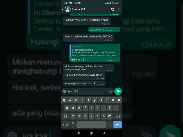Demo Chatbot Whatsapp dan chat dengan Mitra CS