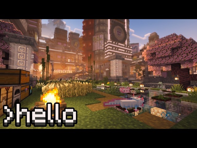 Golden Hour Garden City 🌇🌸 Cozy Minecraft Music to Study, Sleep & Chill [9 Hours]
