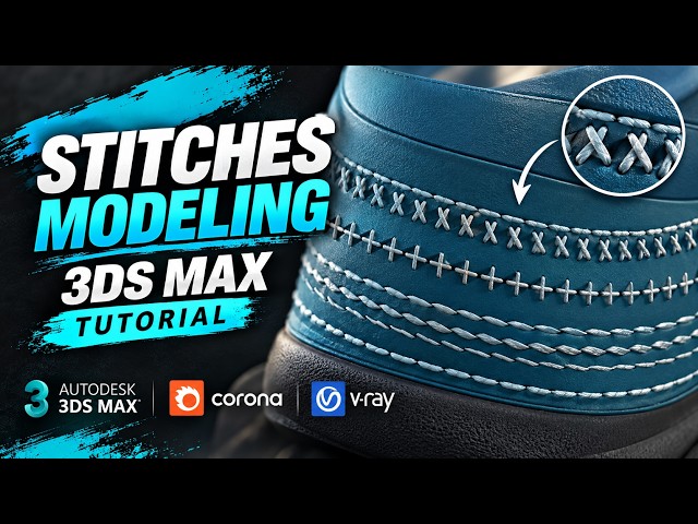 How to Model Stitches in 3ds Max Tutorial. 4 ways