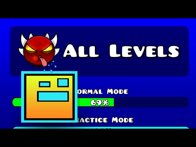 Cube vs All Geometry Dash Levels (Full Animation)