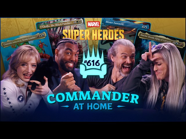 HEROES CLASH! Amber Glenn and Leonard Williams play Marvel Superheroes! | Commander at Home #616