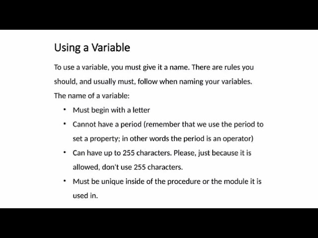 Variables and Data Types