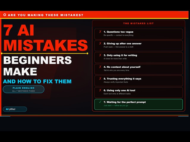 The Biggest AI Mistakes Beginners Make (And How to Fix Every Single One)