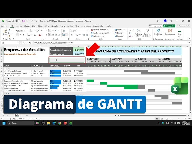 Dynamic GANTT Chart for Tracking Activities in Excel
