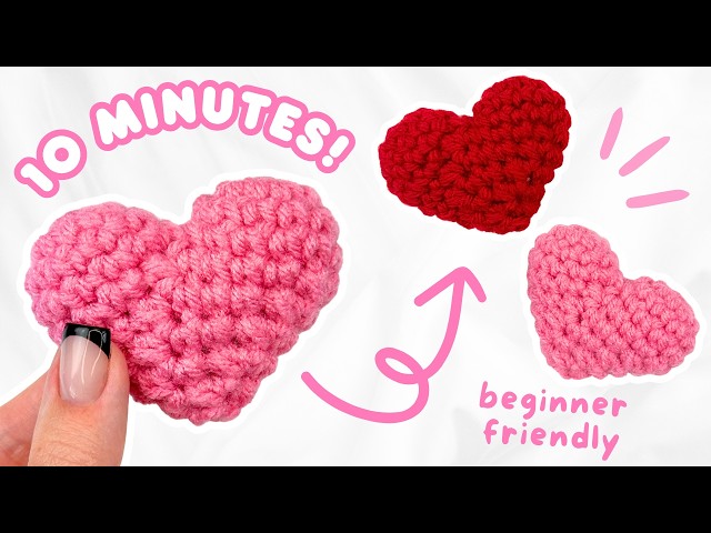 EASY crochet heart tutorial for BEGINNERS (no-sew!) | how to crochet amigurumi heart step-by-step ❤️