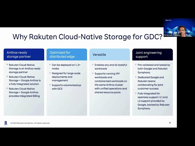 Why Rakuten Cloud-Native Storage is the default for Google Distributed Cloud