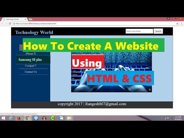 How to create a complete website using html and css part2 in Hindi 2017