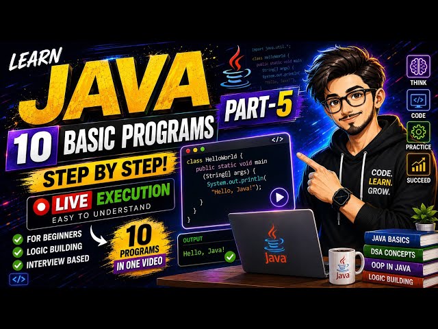 Part -5 | Java Basics| Interview Coding Programs| Freshers |Learning JAVA Basics Coding 