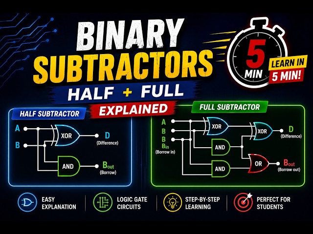 Binary Subtractors Explained in 5 Minutes