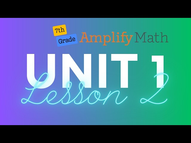 Amplify Math 7th Grade: Unit 1, Lesson 2 (Part 2)