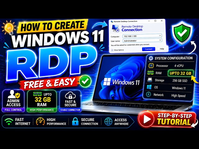 How to Create a Windows 11 RDP (32GB RAM) | Step-by-Step Setup Guide 2026