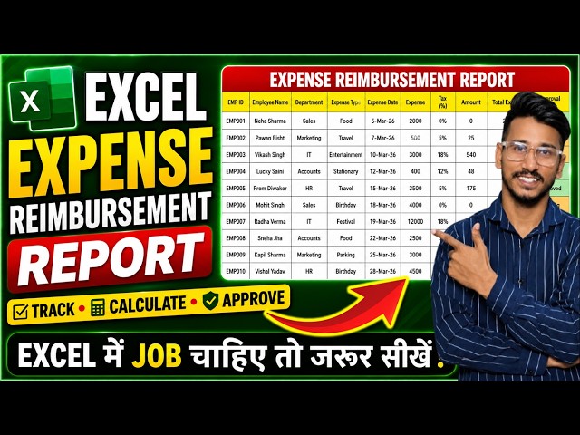 Office Work in Excel: Expense Reimbursement Report | Microsoft Excel #excel
