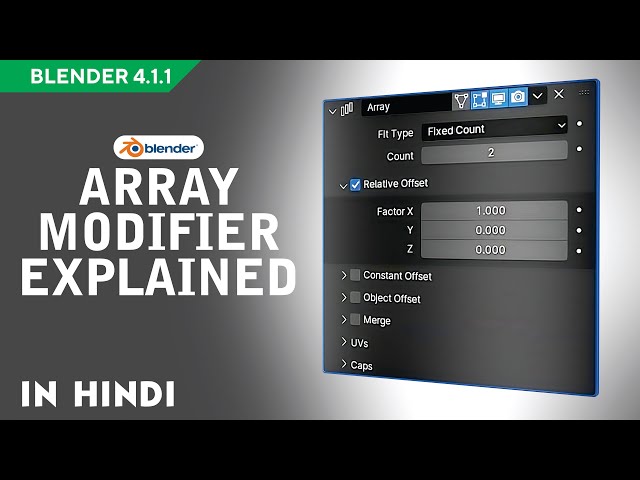 How to use Array modifier in Blender in Hindi