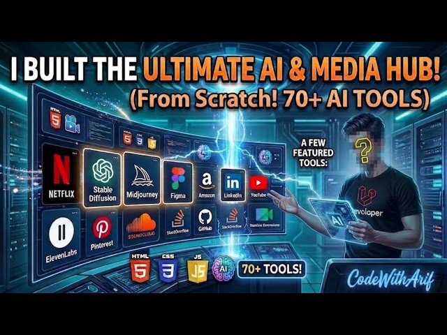 I Created a 70+ AI Tools Website Dashboard! | Using HTML CSS & JS in Urdu/Hindi