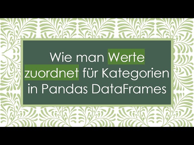 Wie man Werte zuordnet für Kategorien in Pandas DataFrames