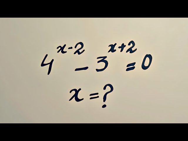 Can You Solve This? 4ˣ⁻² − 3ˣ⁺² = 0 | Find x | Olympiad Math Challenge #olympiad #maths #iqtest 