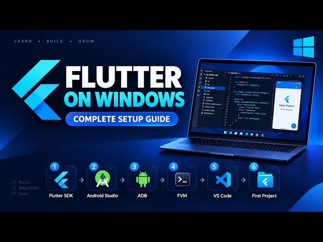 1-1. Flutter Installation on Windows | Complete Setup with Android Studio, FVM & VS Code