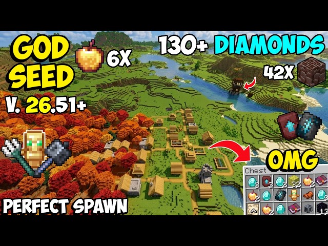 🔥Ultimate Dappled Forest [God Seed] For Minecraft 26.51 Bedrock & PE | Five Blacksmith Village Seed