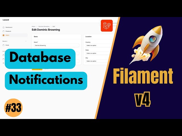 Database Notifications in FilamentPHP - FilamentPHP v4 (Ep 33)