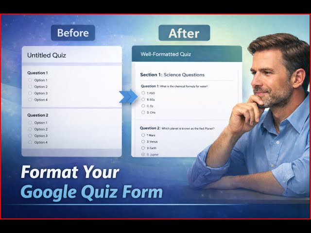 Basic Formatting of Google Quiz Form | Make Your Quiz Clear & Professional