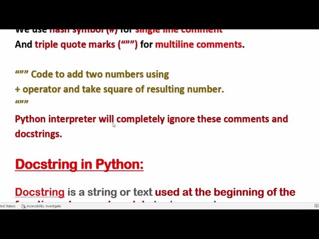 Python Comment Vs Docstring | __doc__ attribute | TechGeekyArti