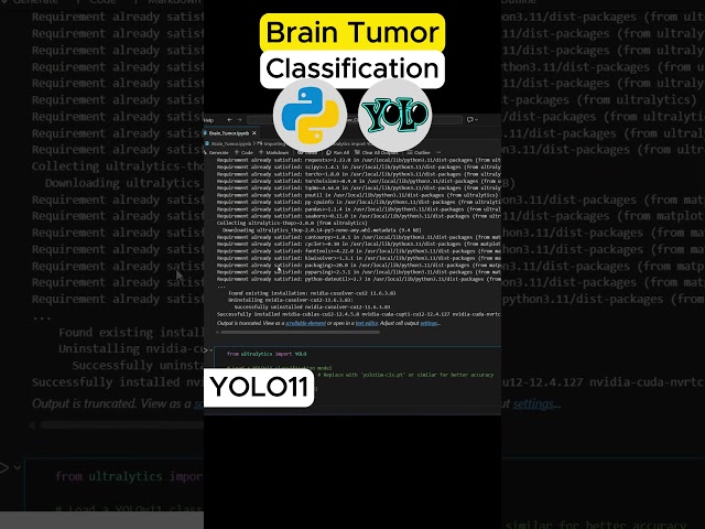 Brain Tumor Classification using YOLOv11 🧠 #computervision #automobile #deeplearning #programming
